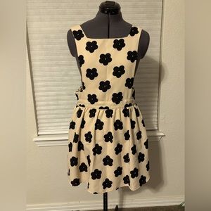 One Clothing skater dress- Cream with Black flowers